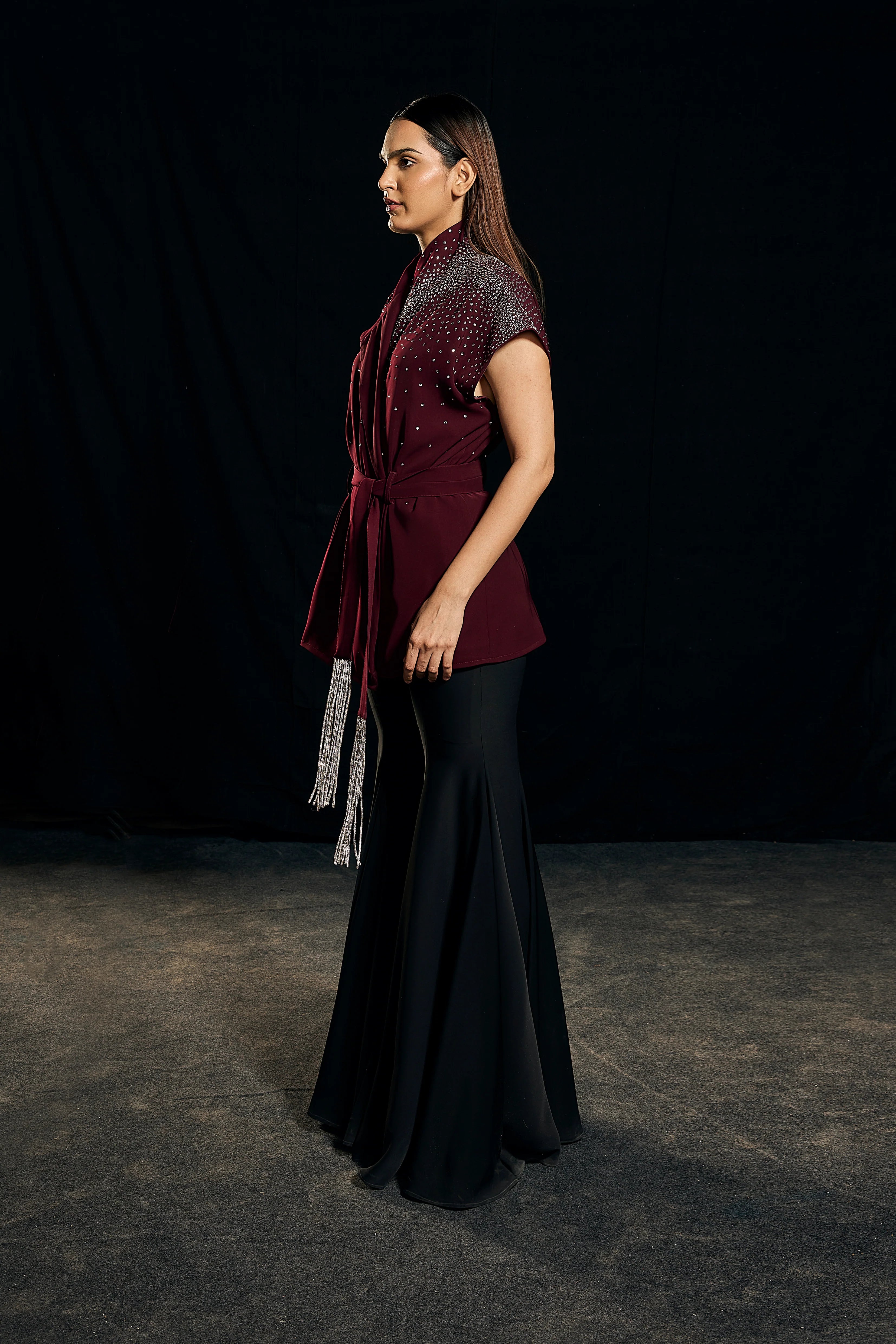 Red carpet wrap jacket