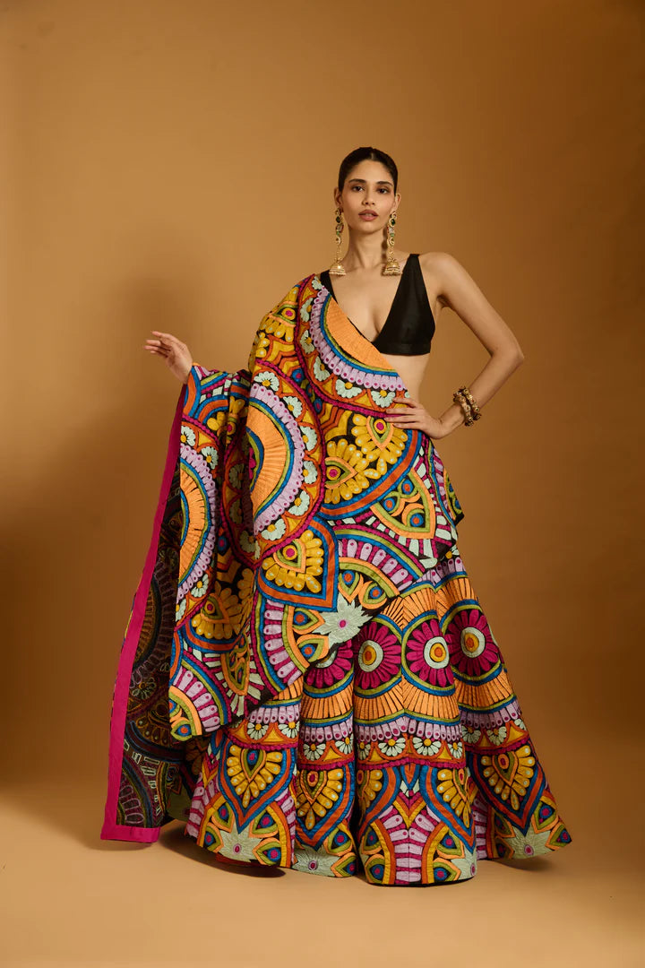 Trifecta multicolor mandala lehenga