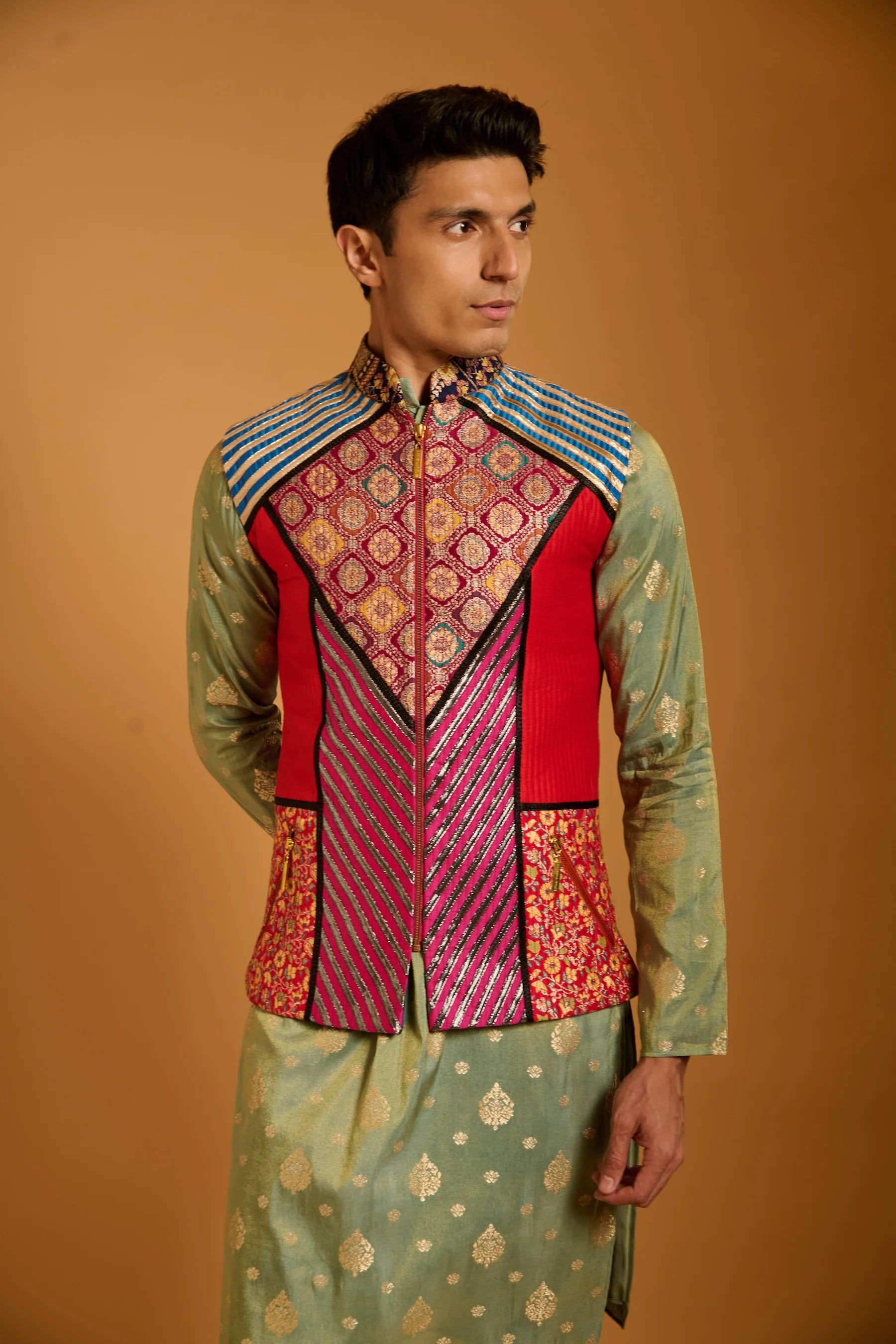 Trifecta brocade paneled bandi