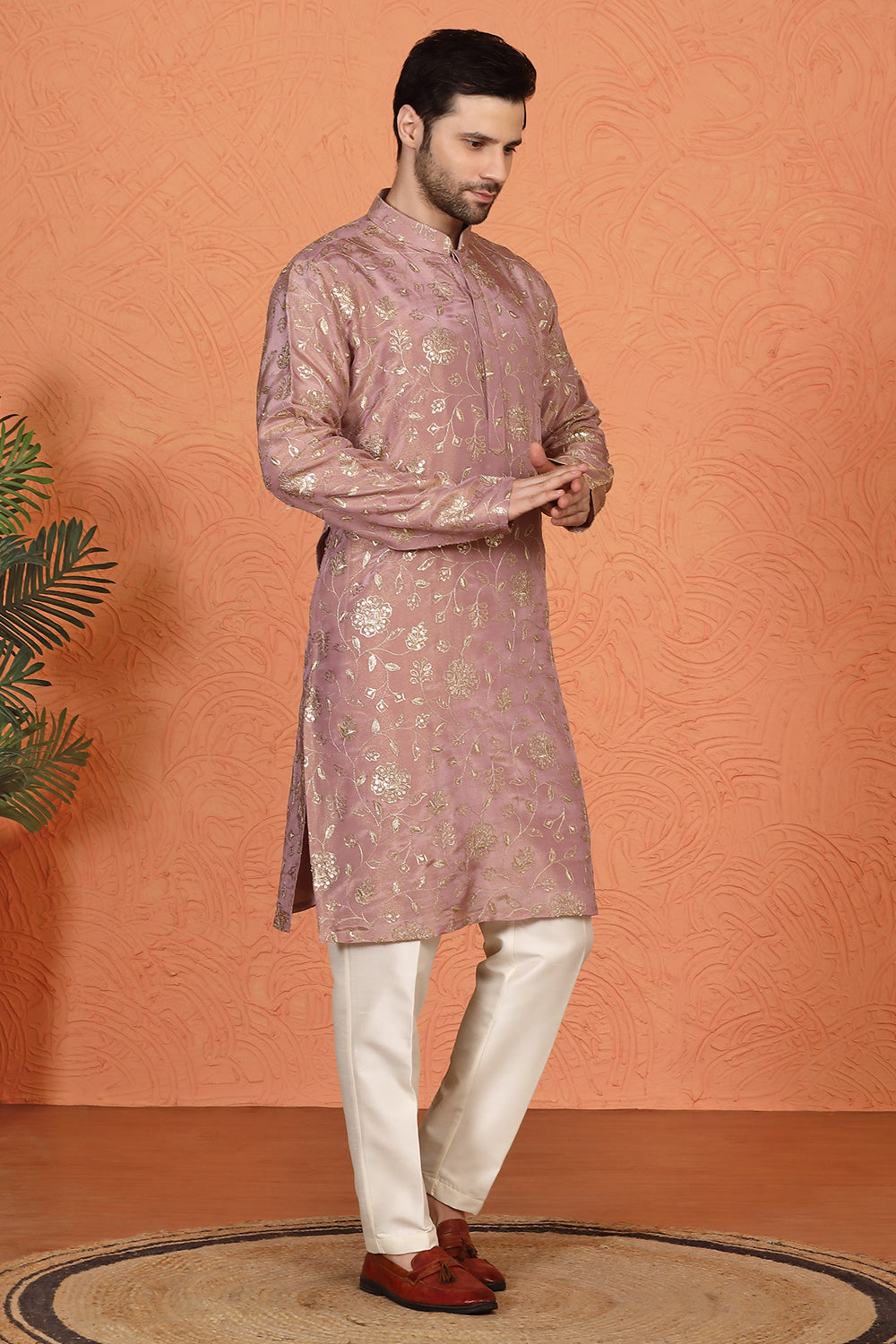 Son Zar Embroidered Kurta with Back Elastic Pants And Dupatta