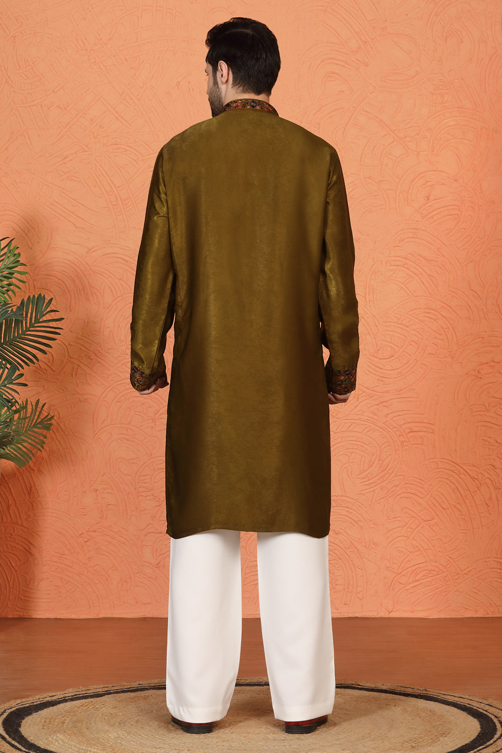 Swarna Utsav All Over Embroidered Kurta with Back Elastic Pants