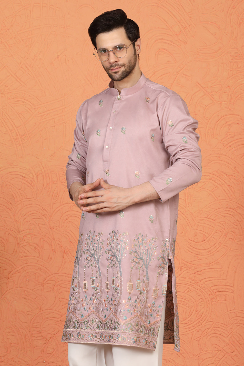 Upwan Utsav Embroidered Kurta with Loose Fit Parallel Pants