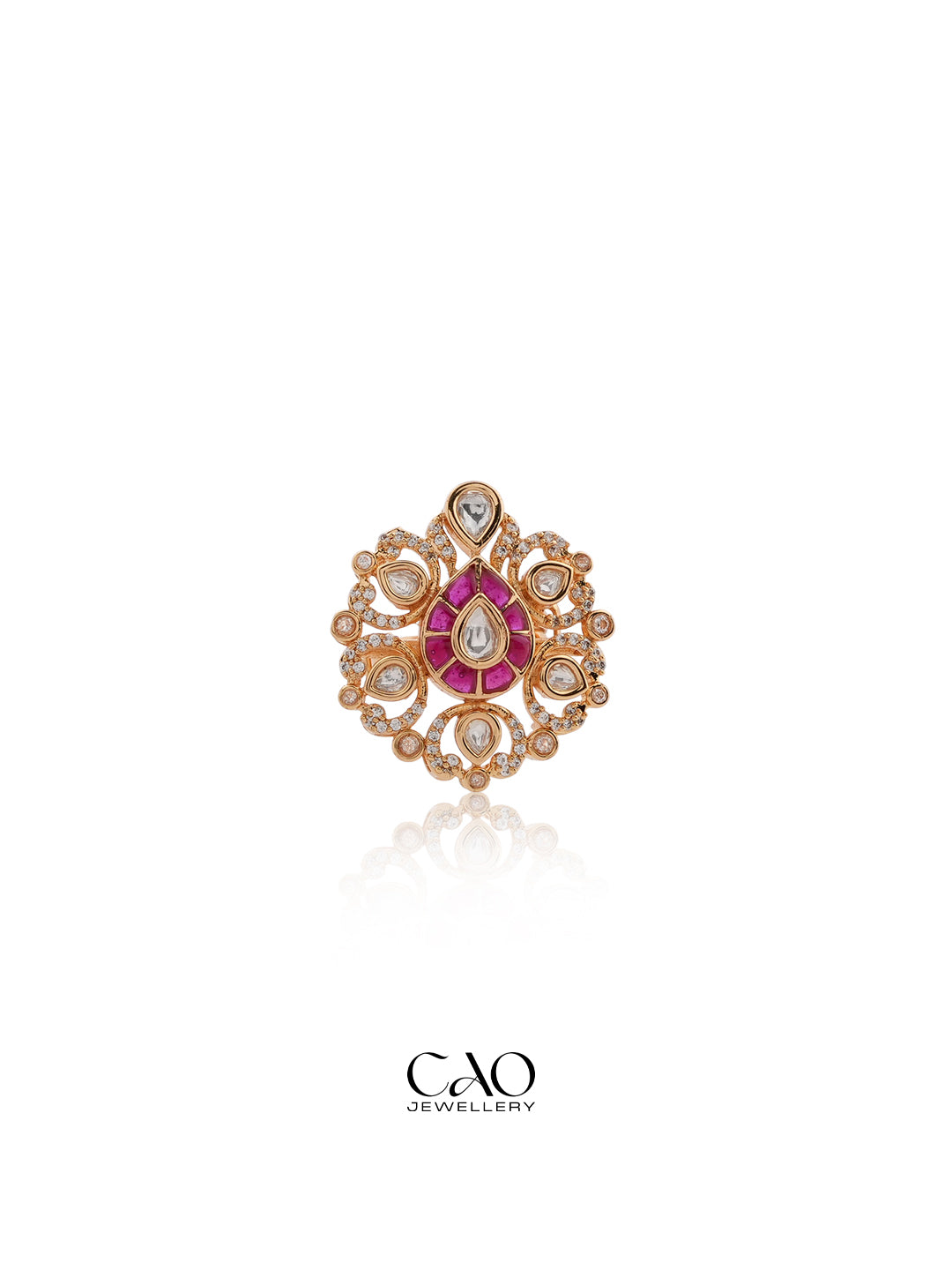 Imperial Kundan Drop Ring