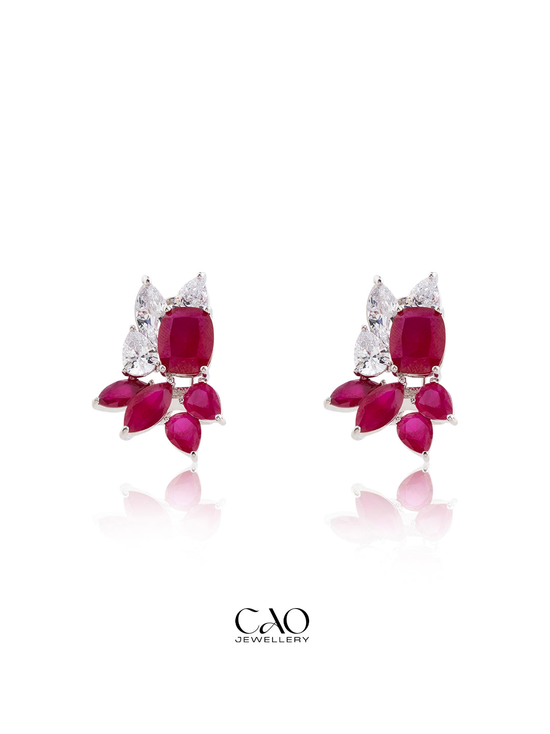 Red Petal Studs