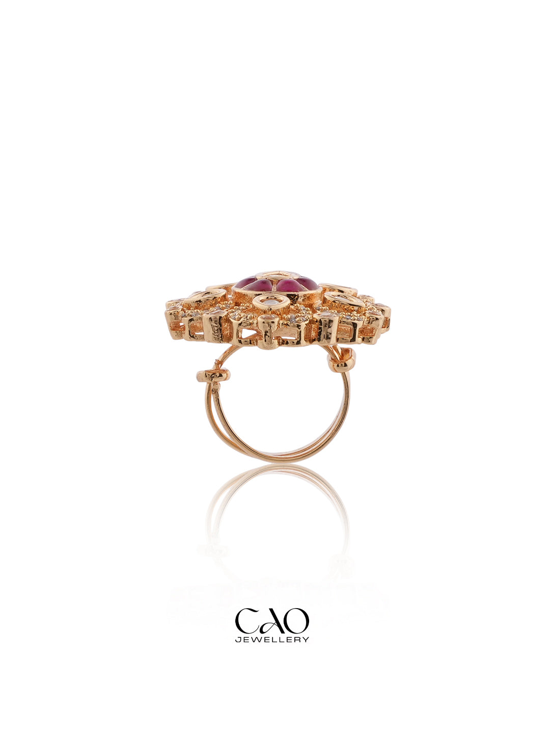 Imperial Kundan Drop Ring