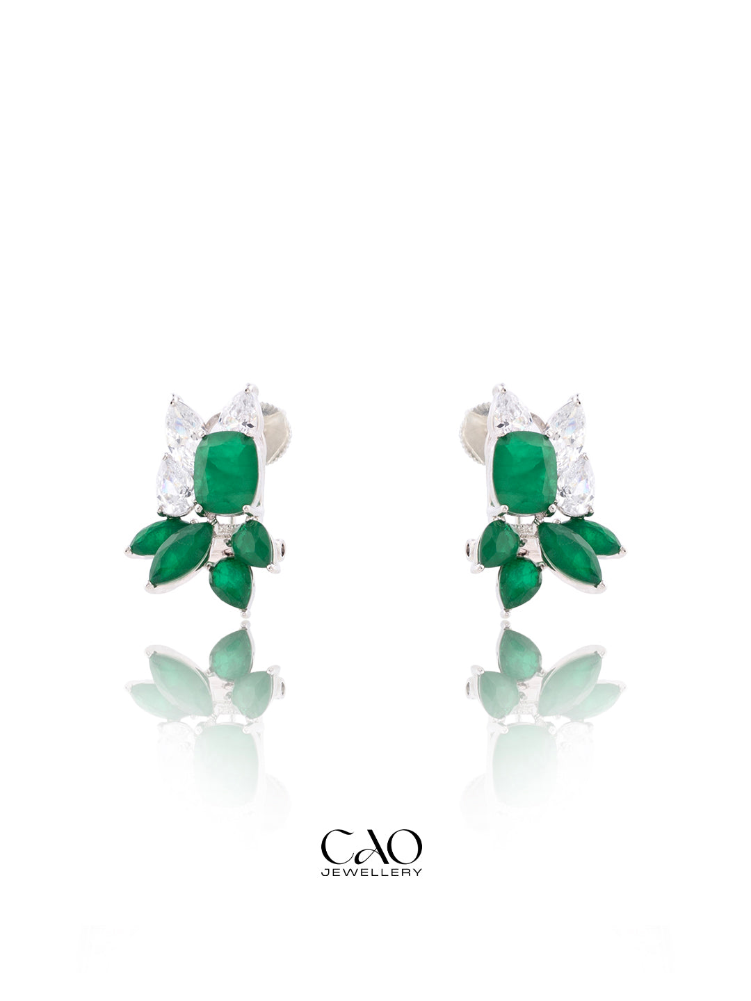 Green Petal Studs