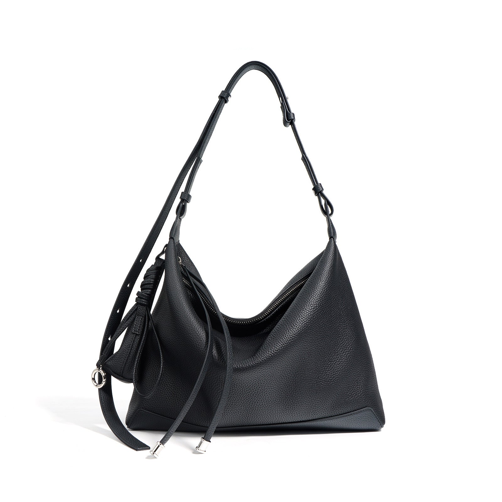 Lusso- Ladies leather satchel Bag, col. Black
