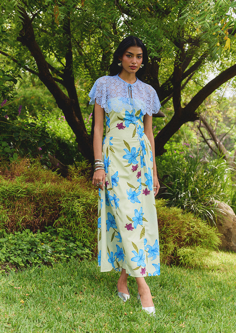 Blue Lily Dress (Without Cape)