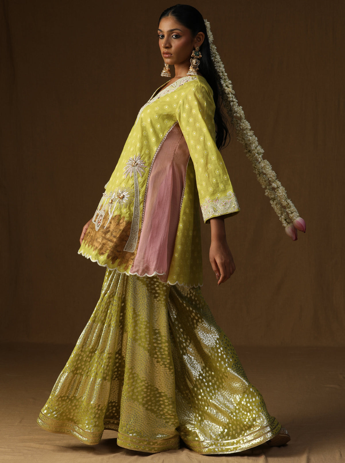 Noor Gul lime Sharara Set