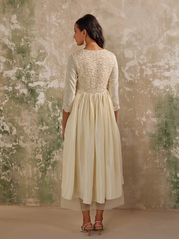 OASIS CREAM SILK KURTA SET