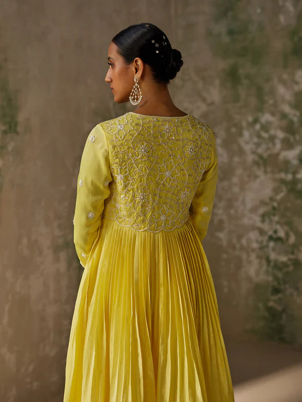 SERENE YELLOW SILK KURTA SET