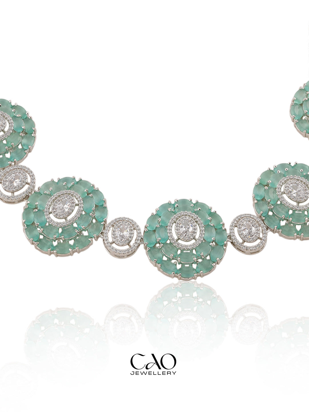 Aqua Rosette Necklace