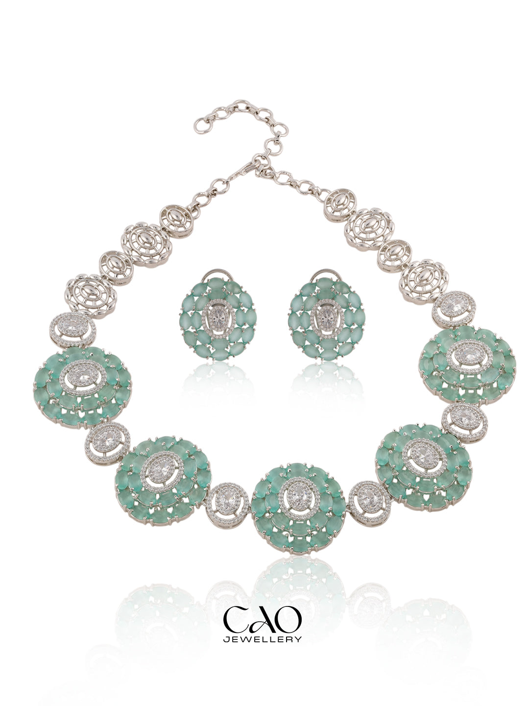 Aqua Rosette Necklace