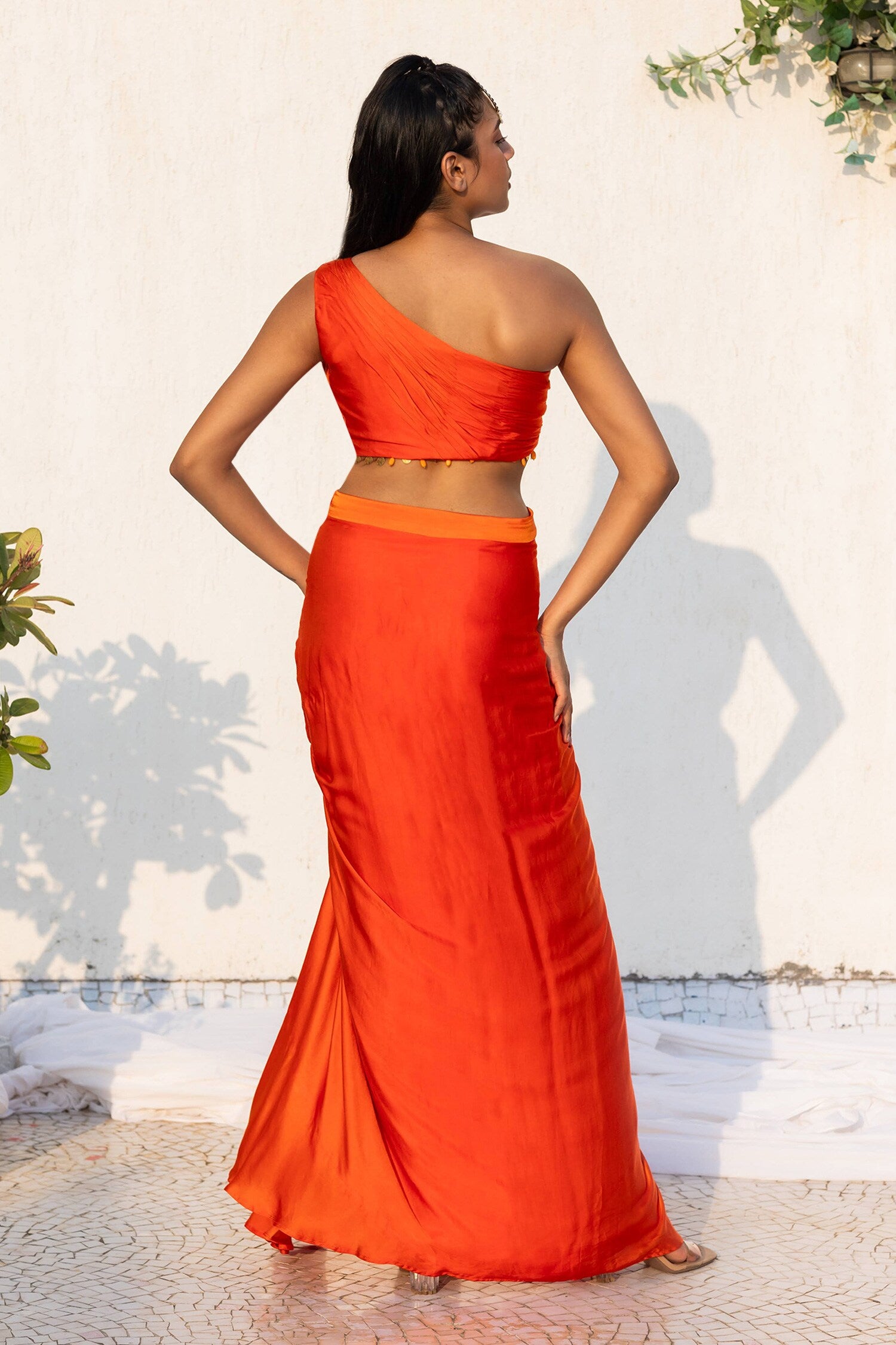Sunburnt draped skirt with top