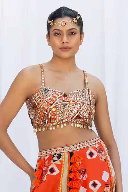 Sunburnt patchwork lehengas