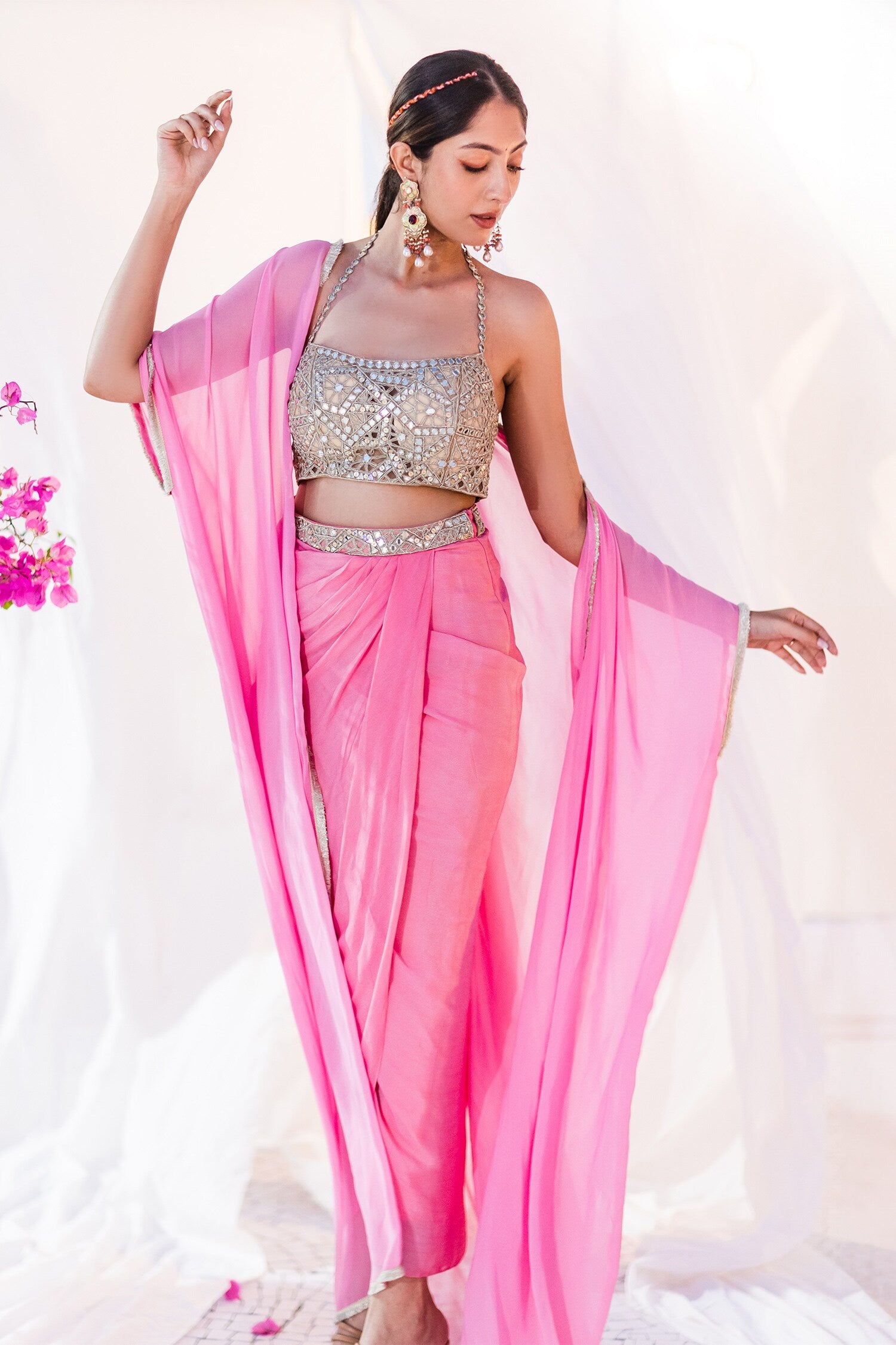 Pink Drapped Skirt