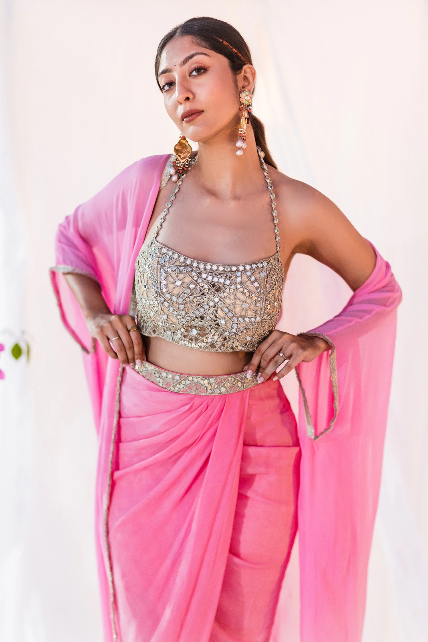 Pink Drapped Skirt