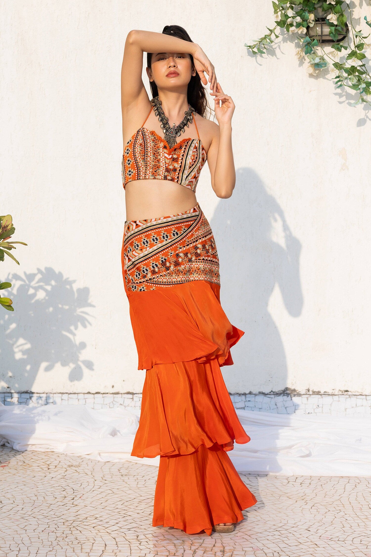 Sunburnt frill skirt with bustier