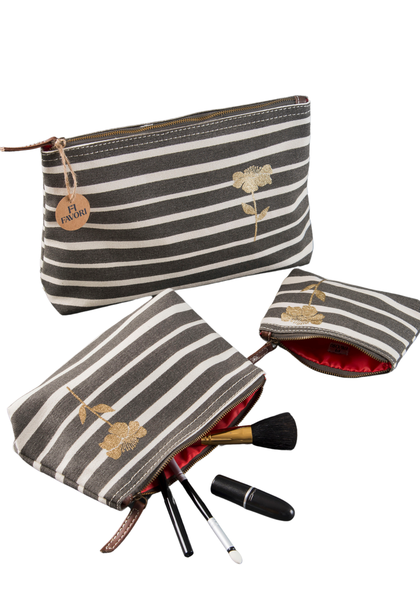 Retro stripe utility case- pack of 3