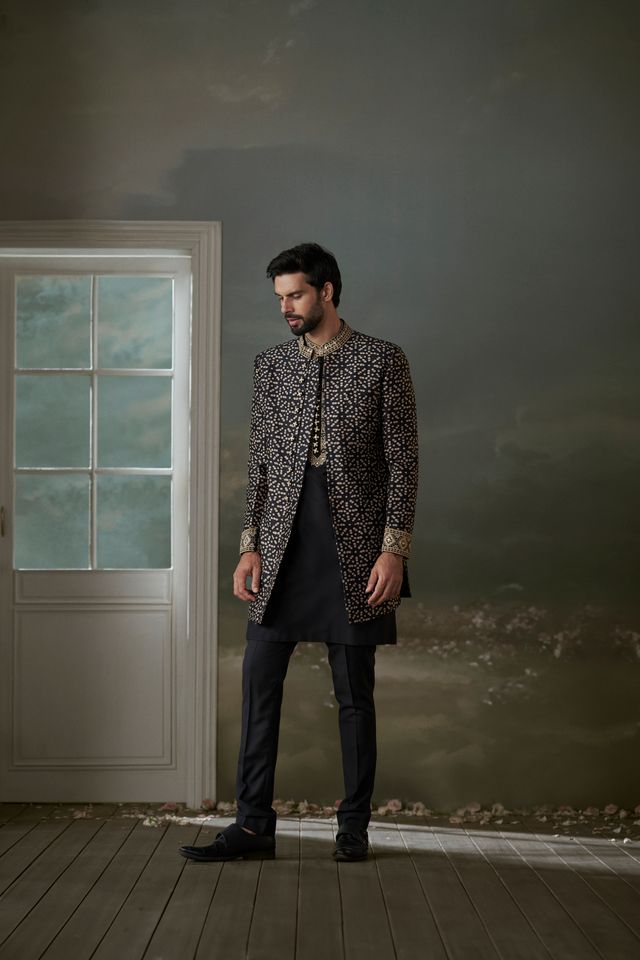 Achkan Kurta Trouser Set