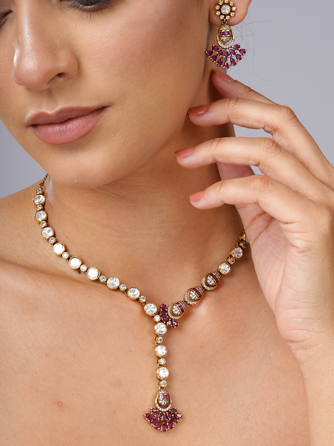Ruby Polki Grace Necklace