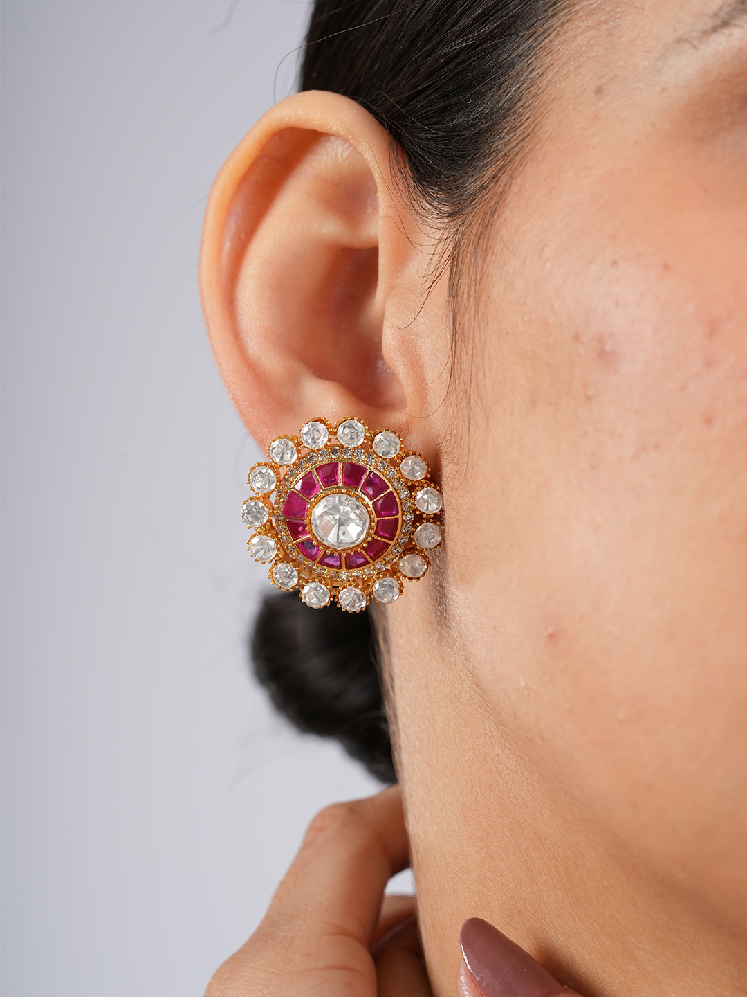 Pink Aura Studs