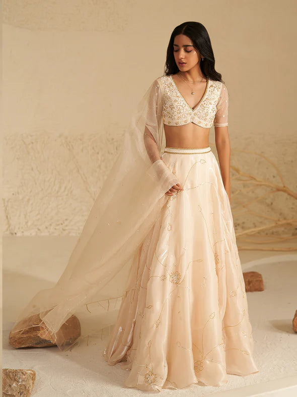 Daisy Cream Lehenga Set