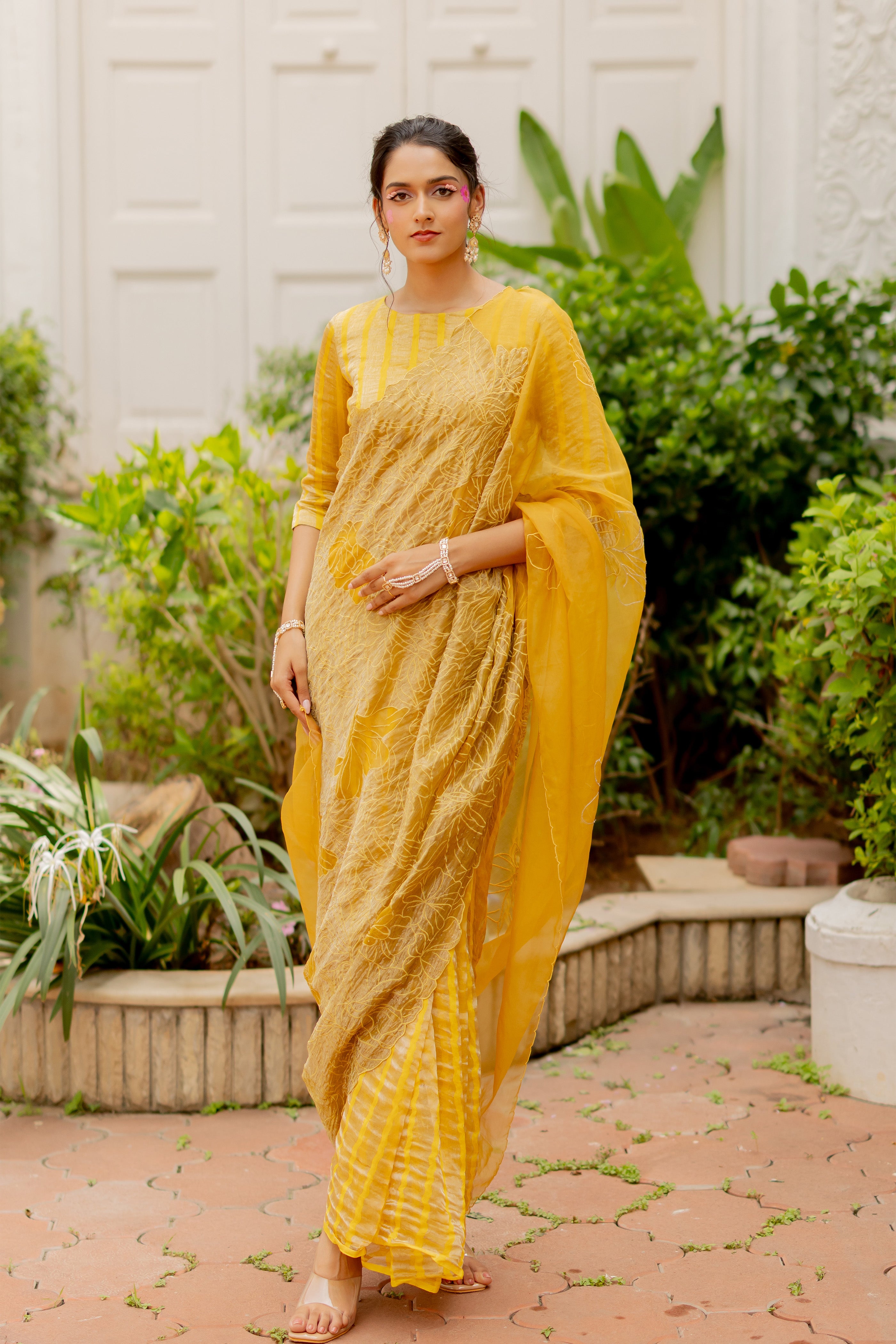 yellow saree (NIRVI)