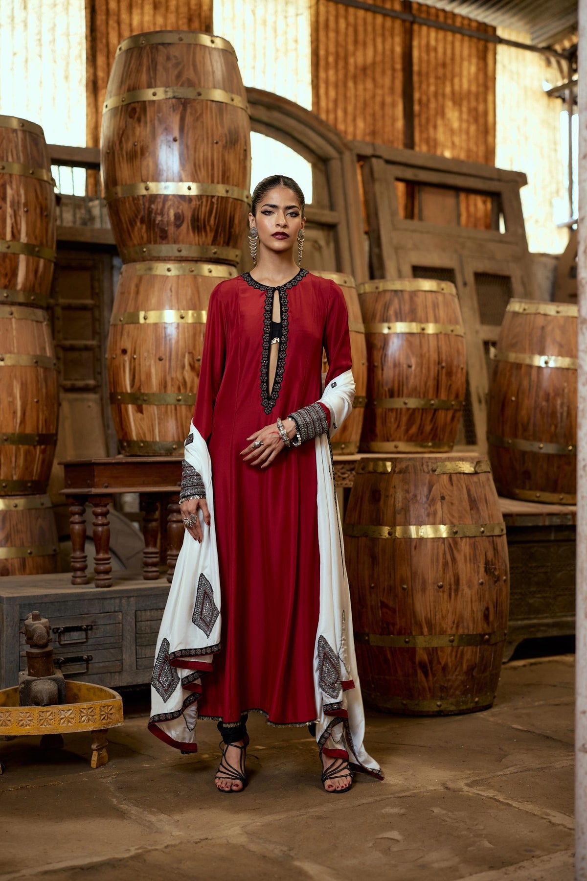 A-LINE KURTA WITH CHURIDAR