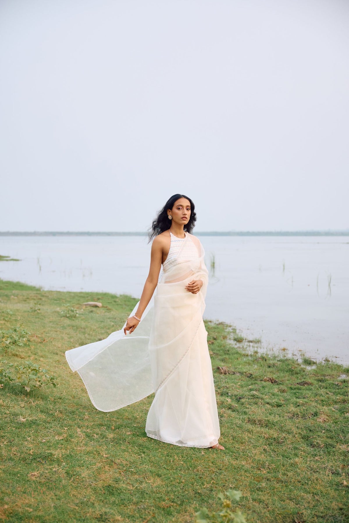 SAREE PAIRED BLOUSE AND PETICOAT