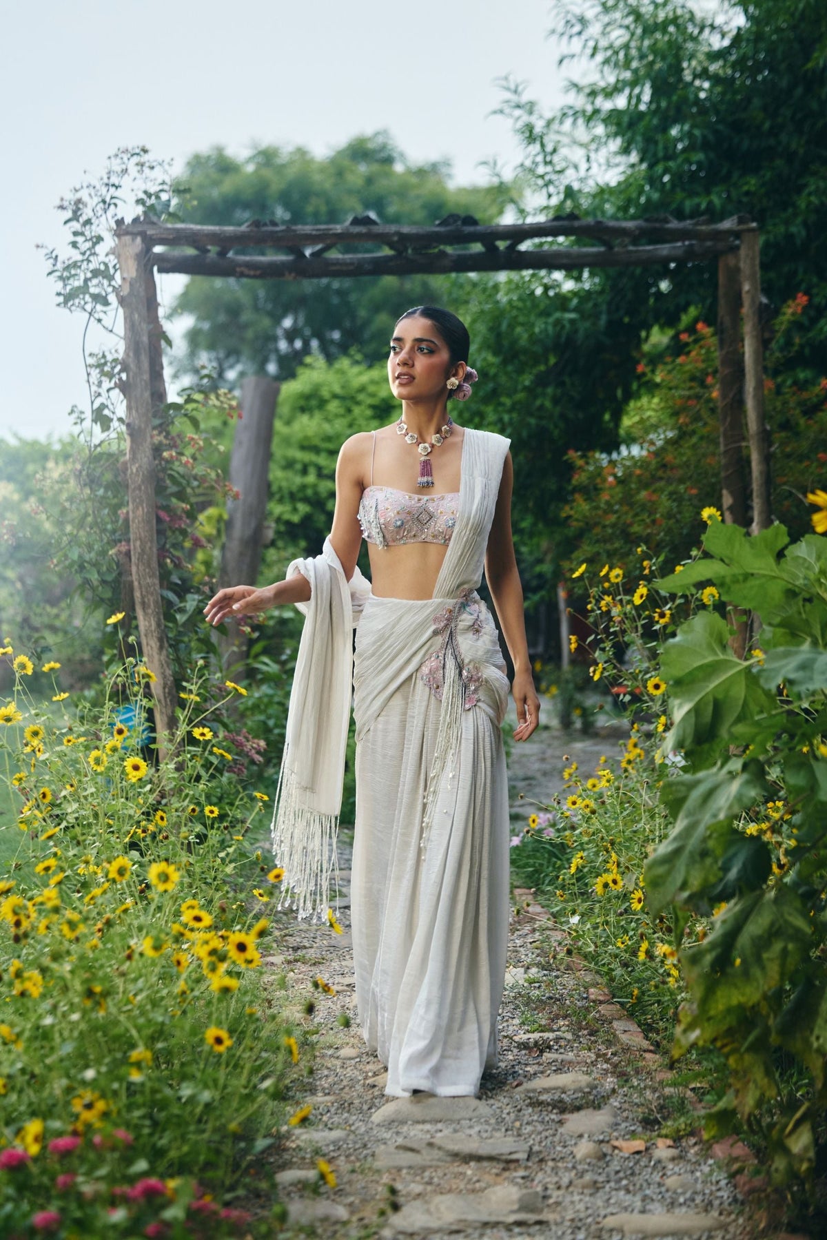 DRAPE SAREE PAIRED WITH BLOUSE