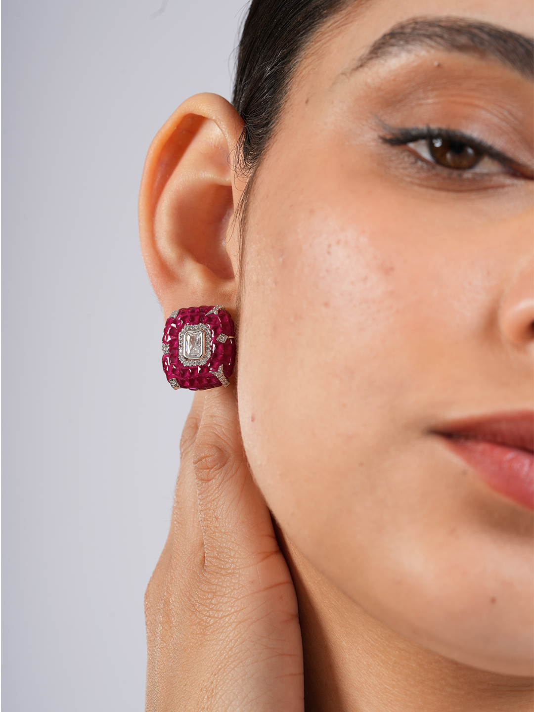 Crimson Shine Studs