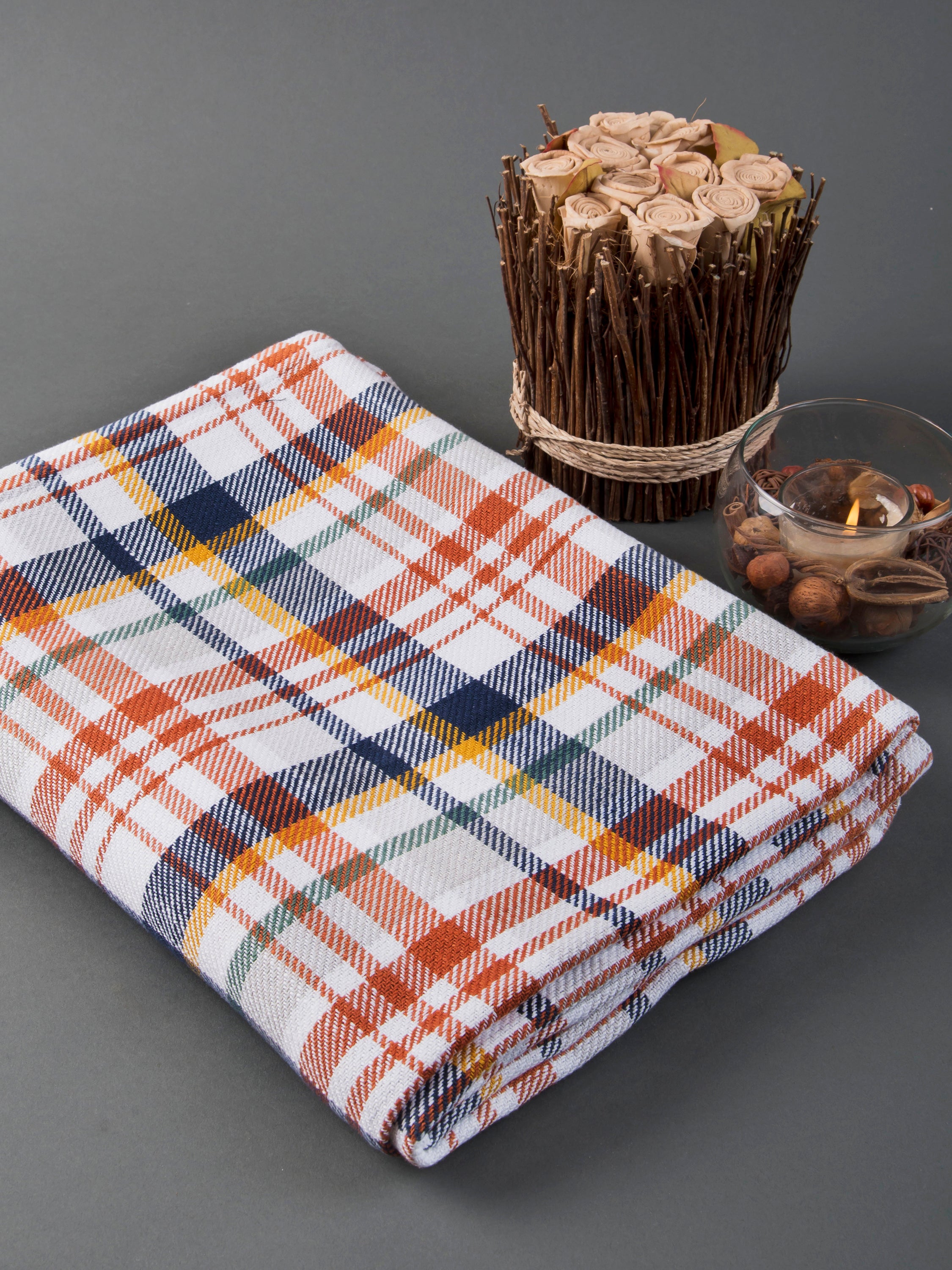 Navy Noveau Table cloth check - 8seater
