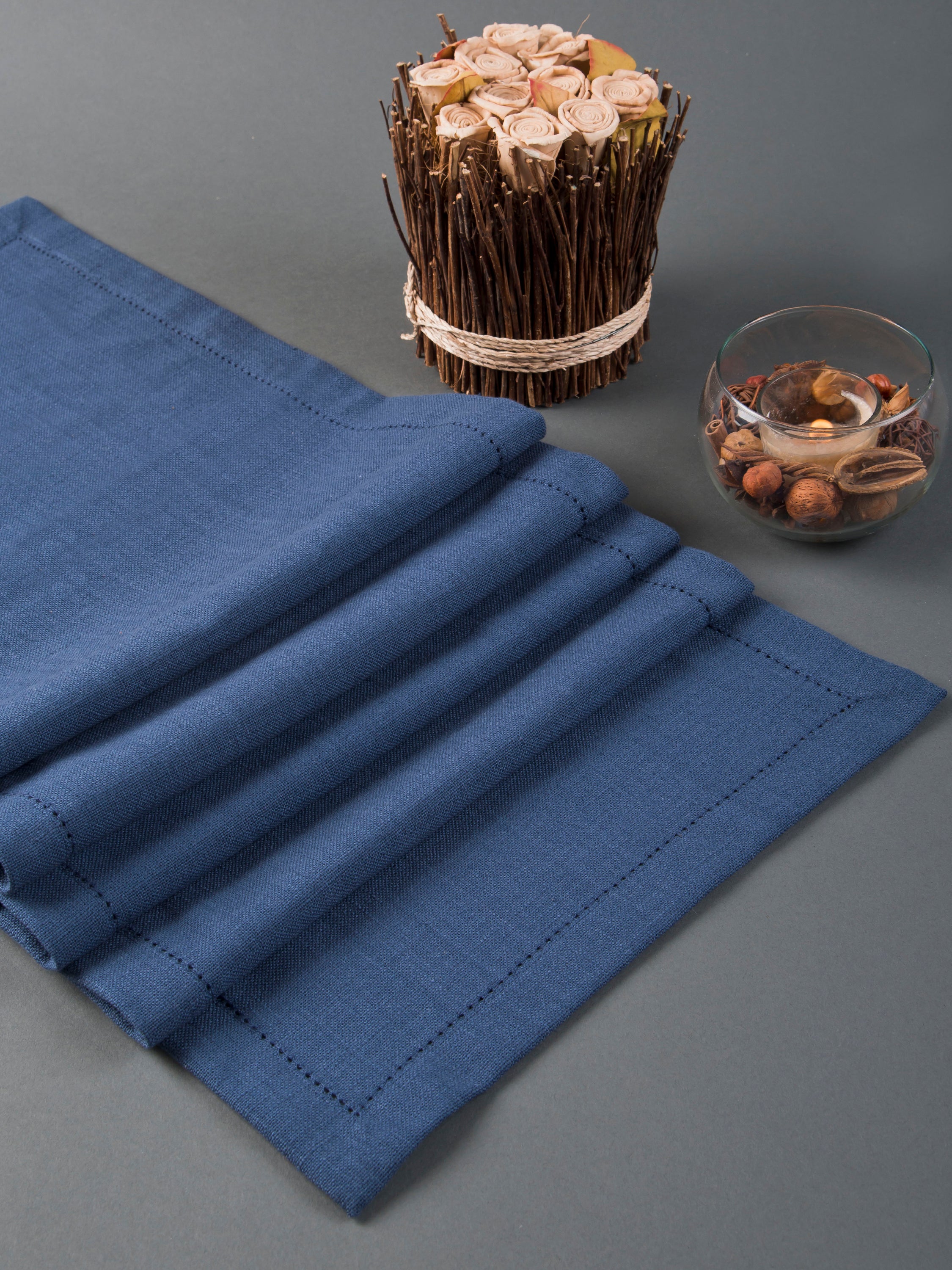 Navy Noveau Placemat and Napkin set of 4 each
