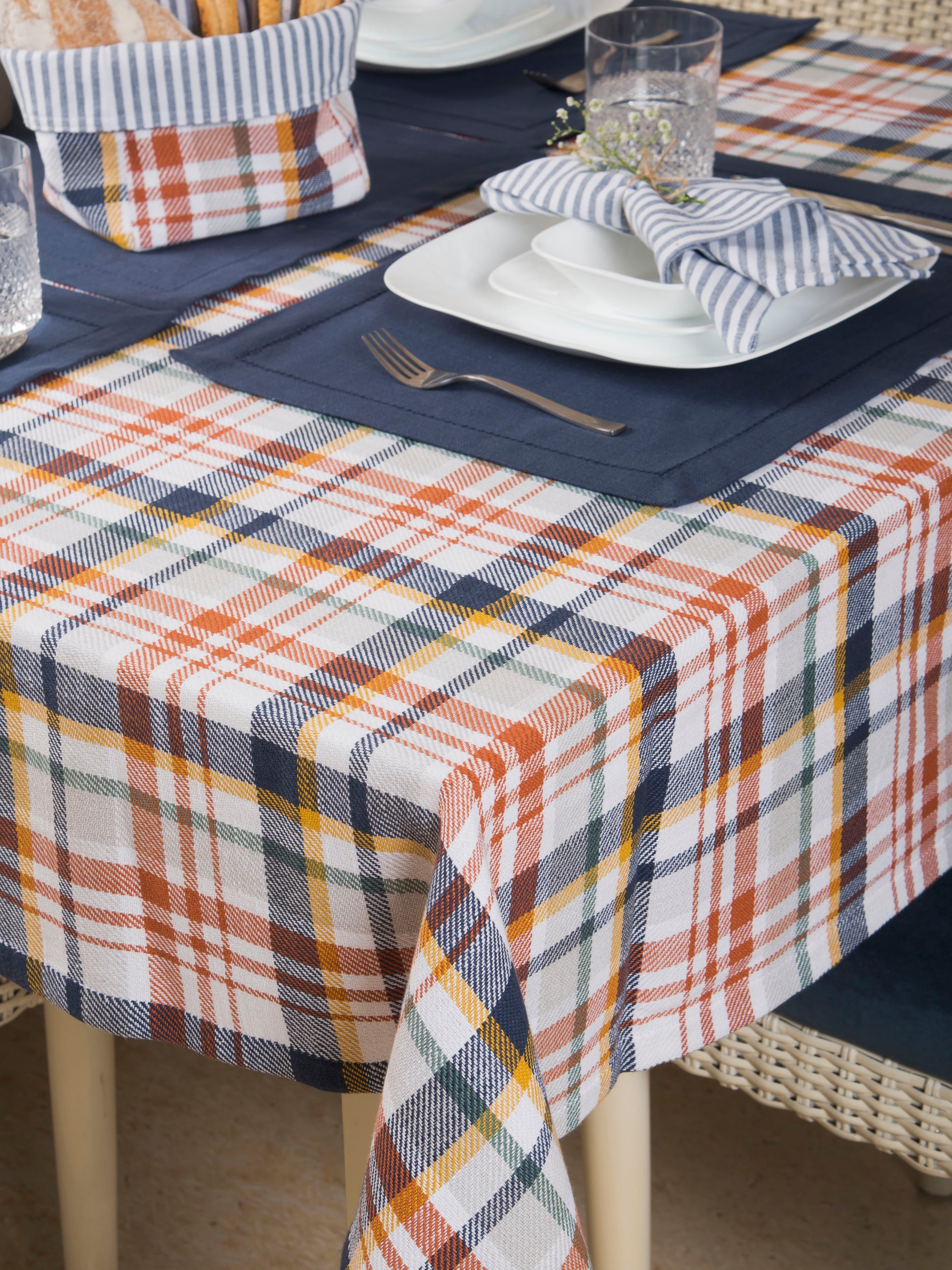 Navy Noveau Placemat and Napkin set of 4 each