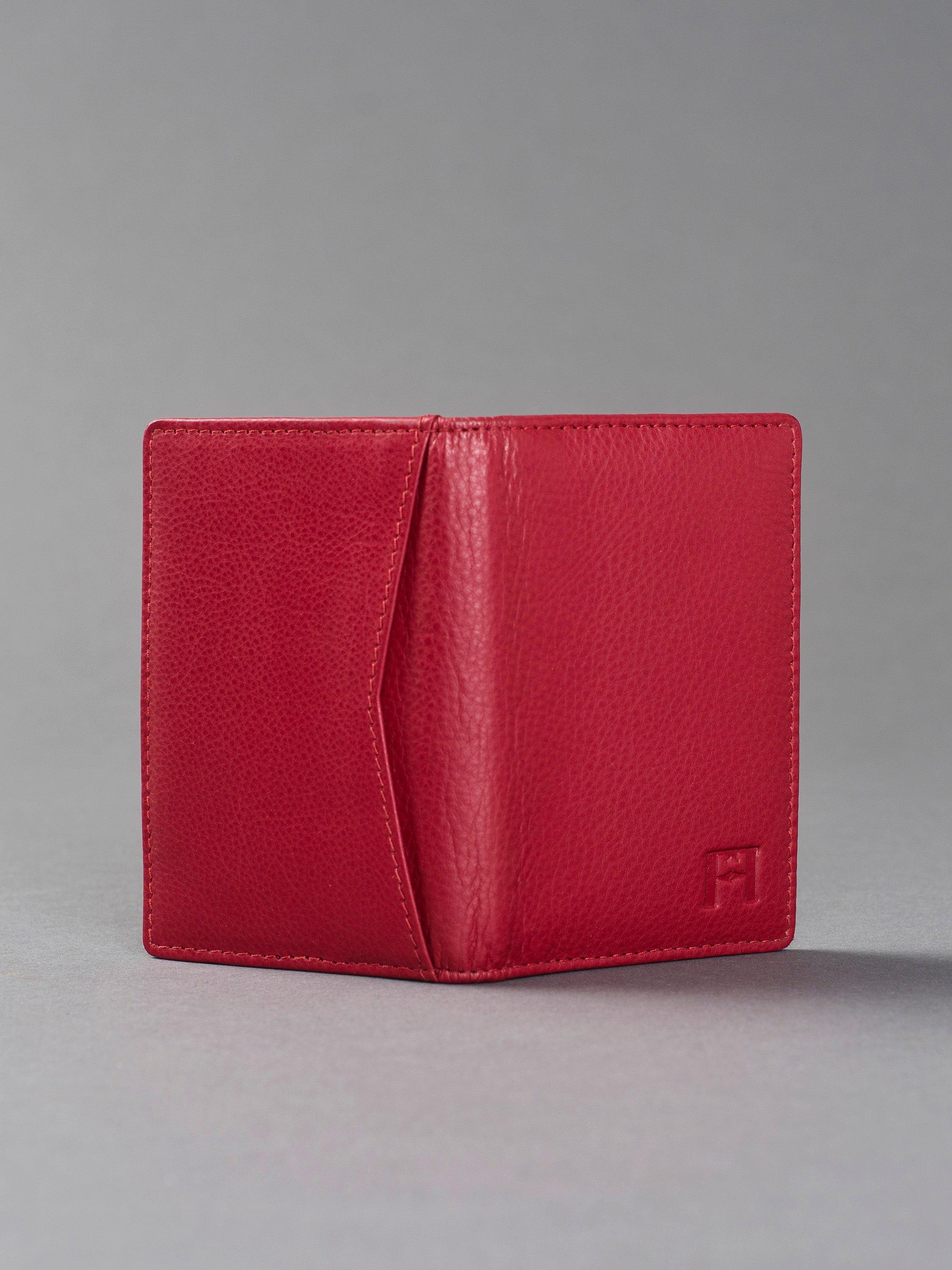 Petite Wallet, Leather with RFID Blocking, col. Red