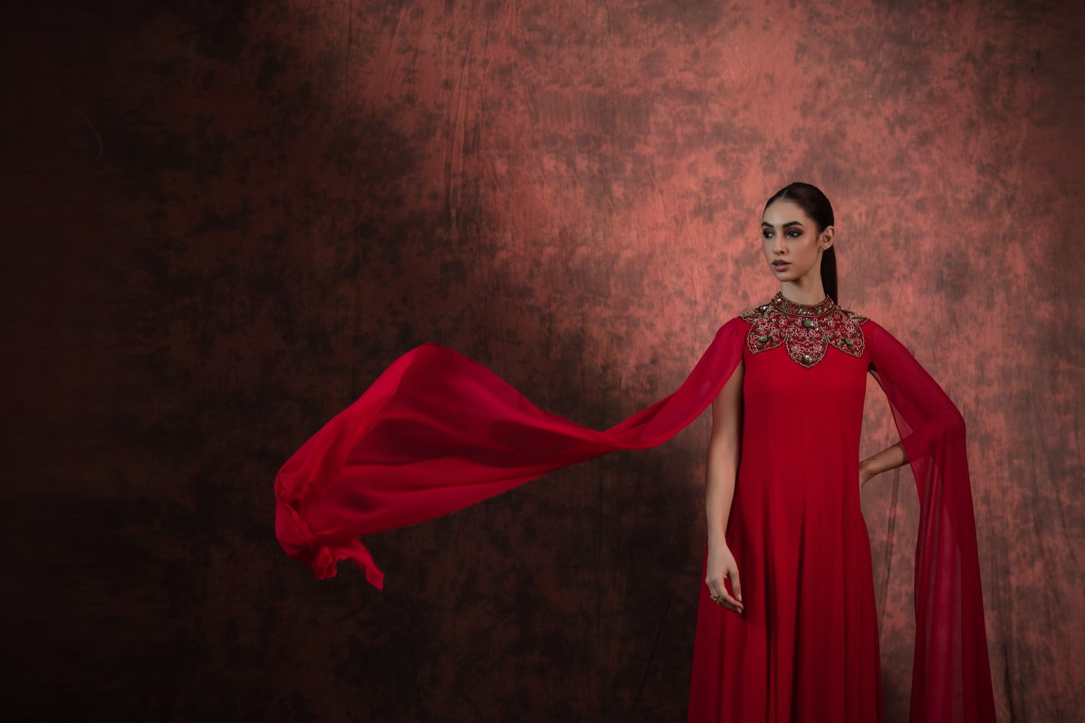 PINK SANDSTORM HAND EMBROIDERED GOWN
