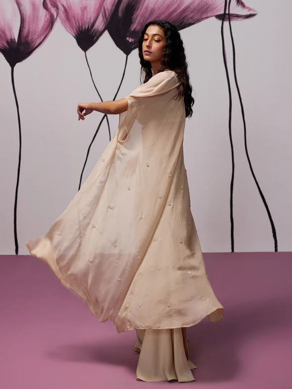 Midnight Beige Jacket Skirt Set