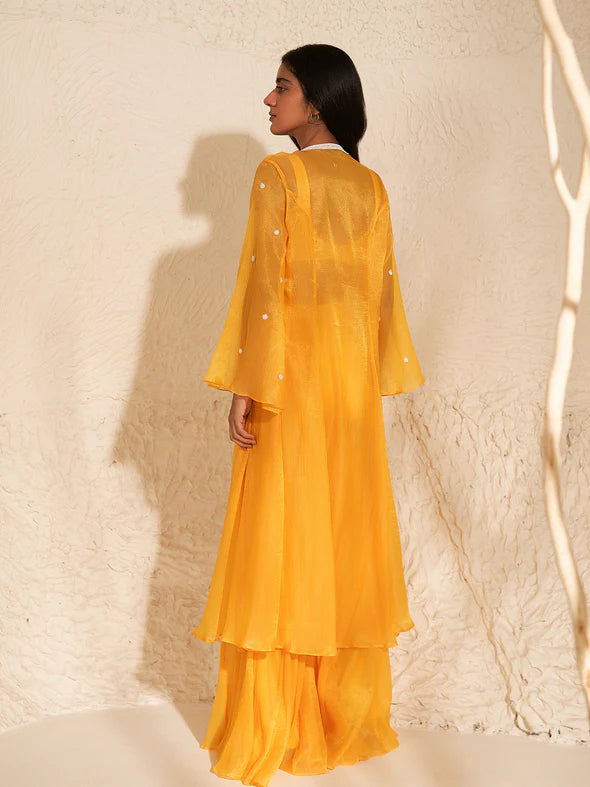 Daffodil Yellow Organza Jacket Set