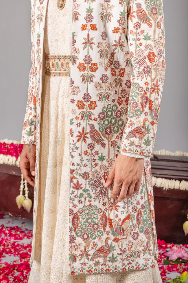 RANGREZ IVORY SHERWANI SET