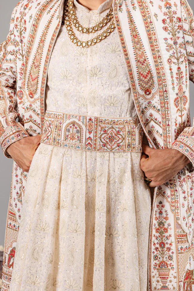 HATHIMAHAL IVORY SHERWANI SET