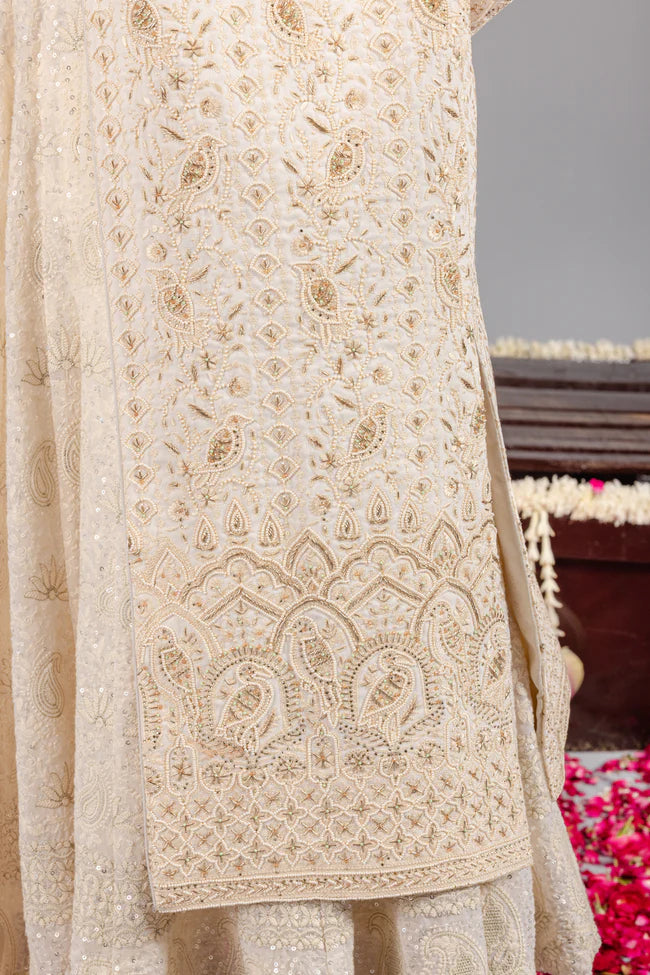 SUFI  SONCHIDIYA IVORY SHERWANI SET