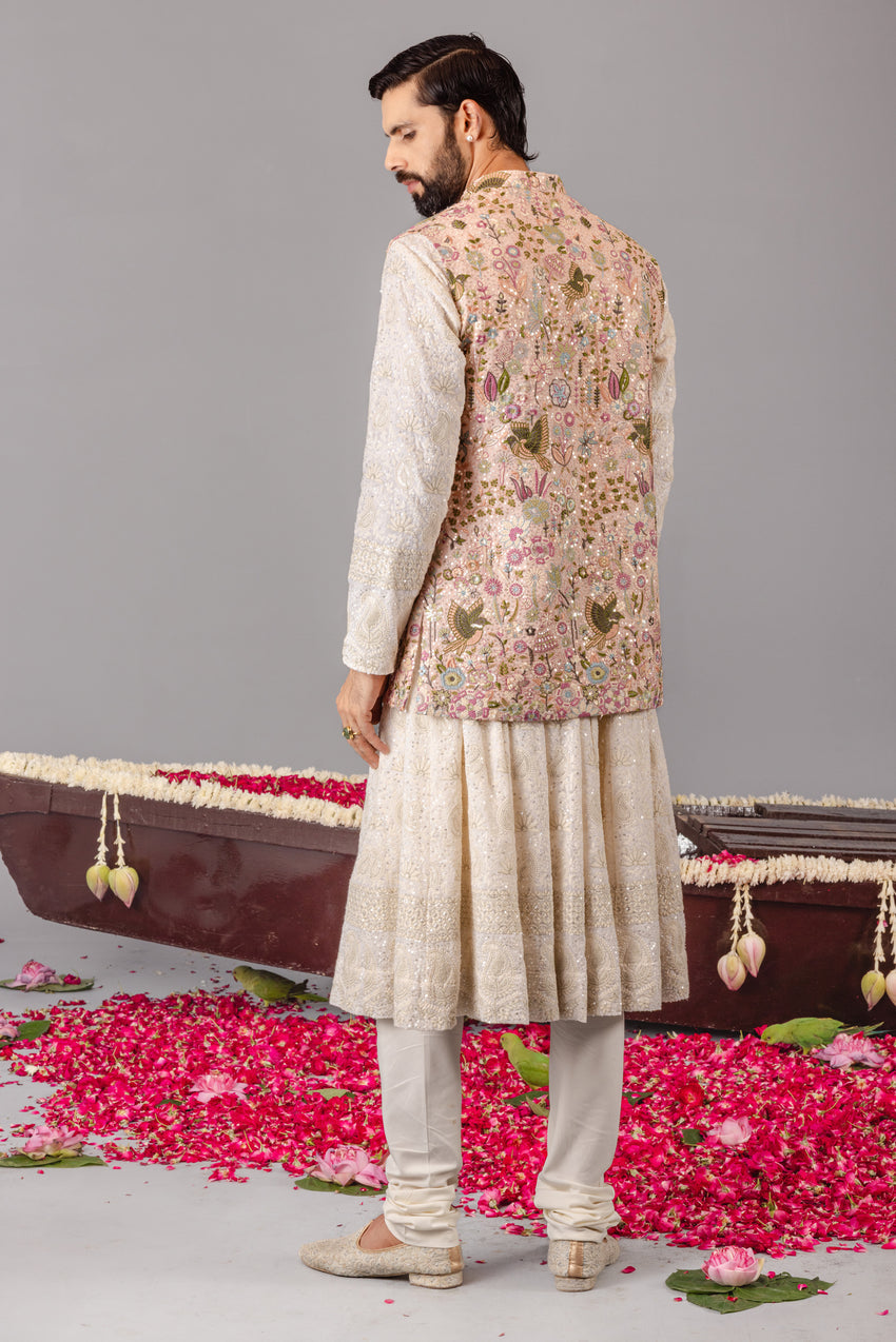 PHOOLPANKH PINK JACKET ANARKALI SET