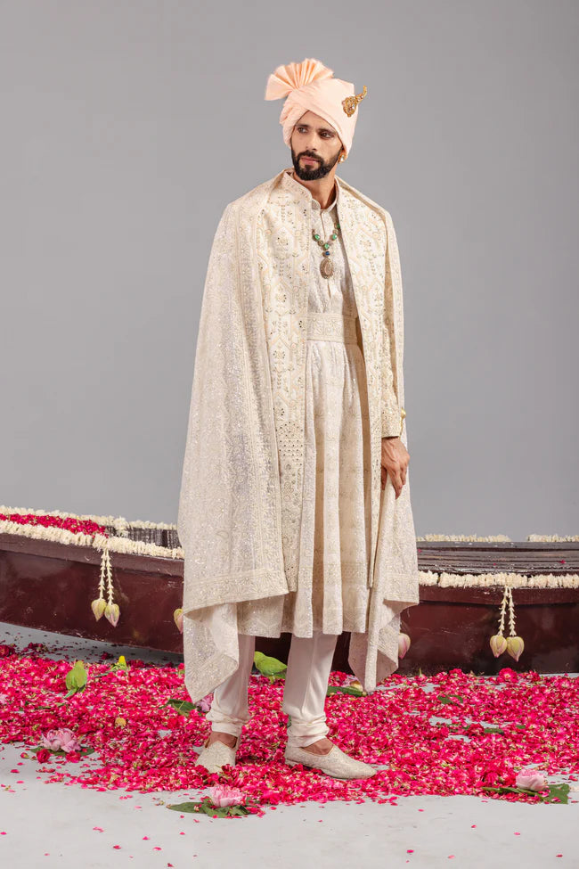 ROOHANI IVORY SHERWANI SET