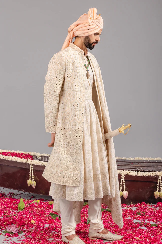 ROOHANI IVORY SHERWANI SET