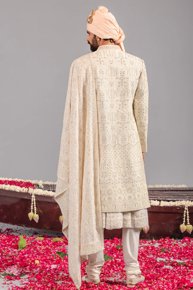 ROOHANI IVORY SHERWANI SET