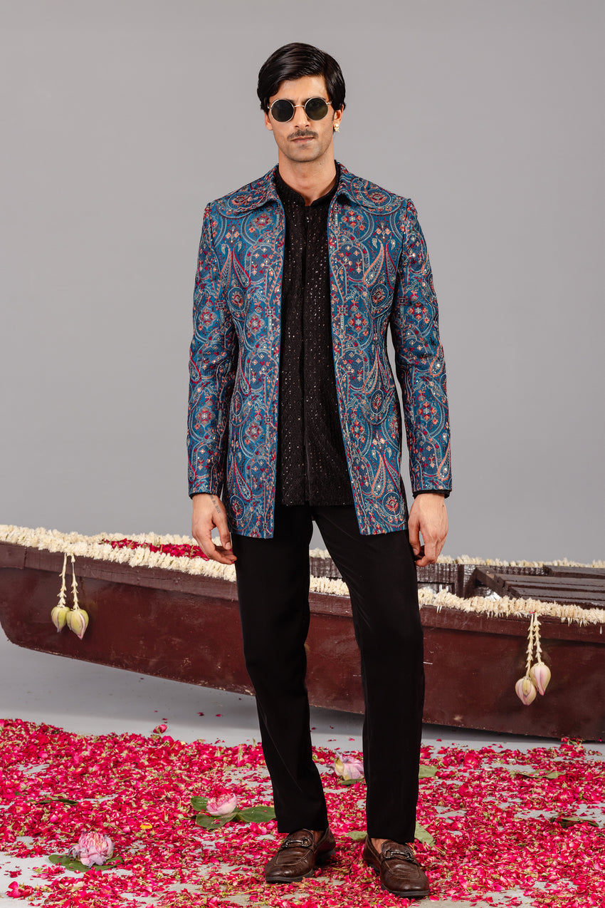 MAYUR BLUE JODHPURI SET