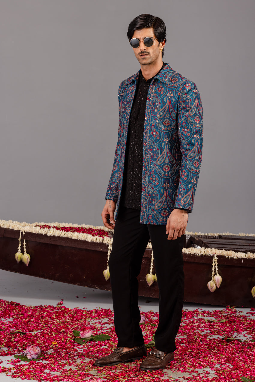 MAYUR BLUE JODHPURI SET