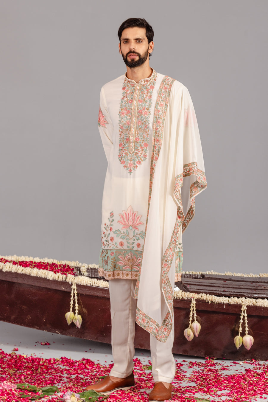 ROYAL DARBAR IVORY KURTA SET