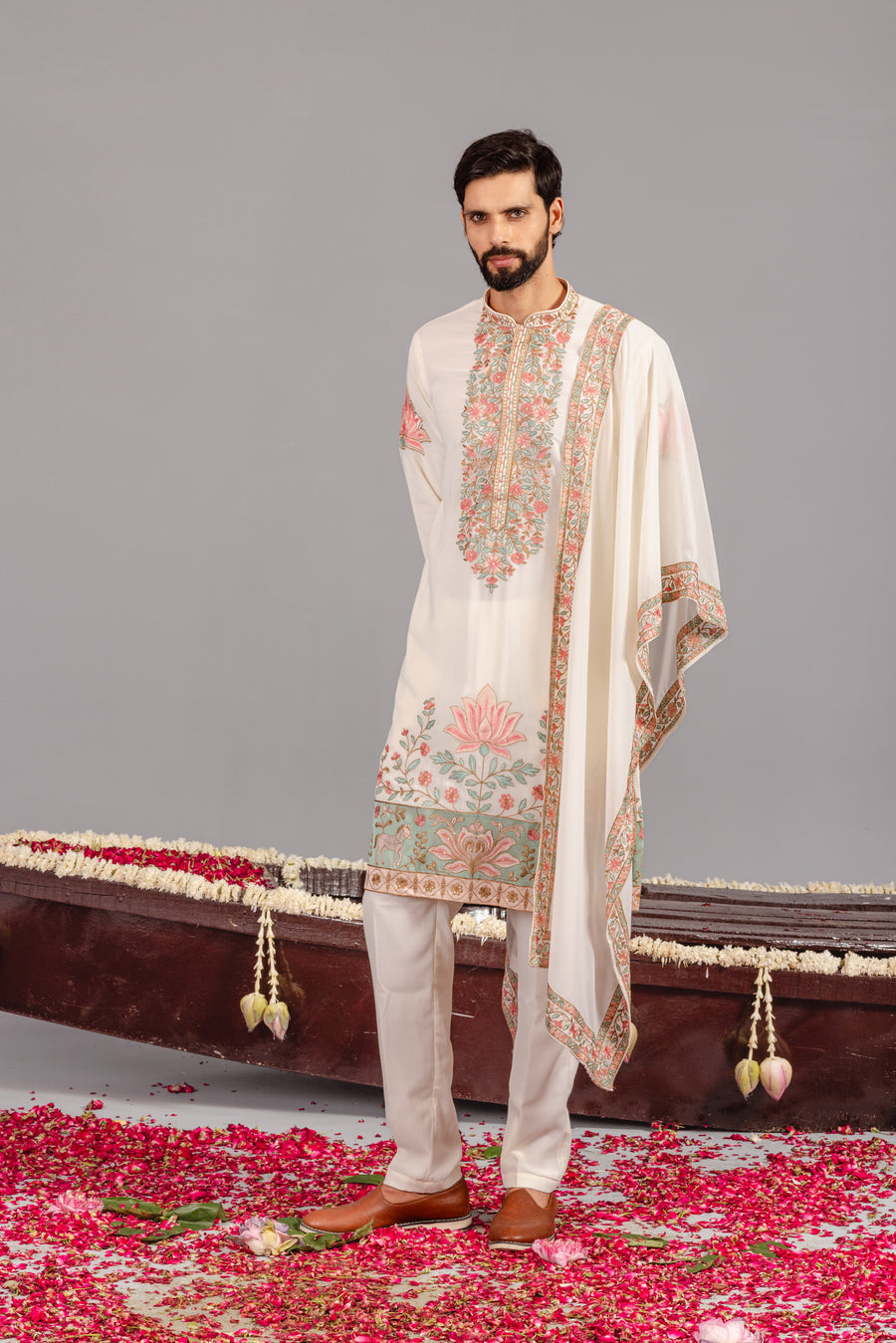ROYAL DARBAR IVORY KURTA SET